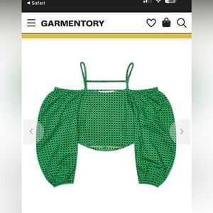 Rationalle green shirin crop top size small